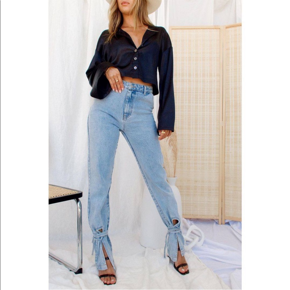 High Waisted Tie Jeans